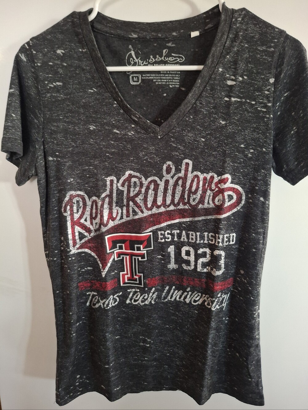 Source Unknown Black/Red Texas Tech Red Raiders V-Neck Tee